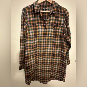 Toad&Co Flannel Plaid Midi Dress with pockets size S